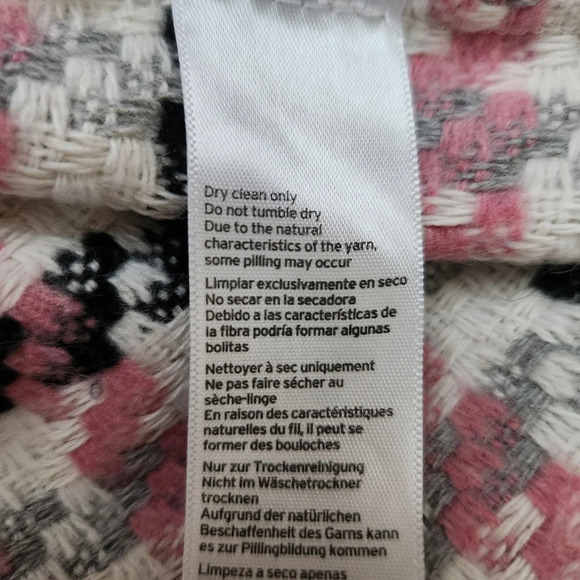 Topshop | Wool Blend Houndstooth Plaid A-Line Mini Skirt - Size US 8 - Picture 9 of 9